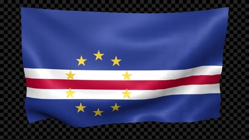 Waving Cape Verde Flag Animation with Alpha Channel