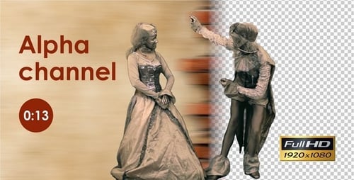 Living Statues Posing Theatrically as Performance Art