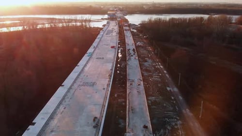 Aerial Bridge Construction Site 18