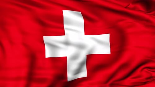 Waving Flag of Switzerland Loop Background