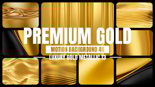 Elegant Golden Metallic Fluid Motion Backgrounds Pack