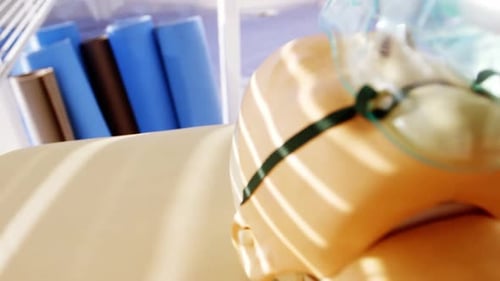 Medical Mannequin with Oxygen Mask in Training Setting