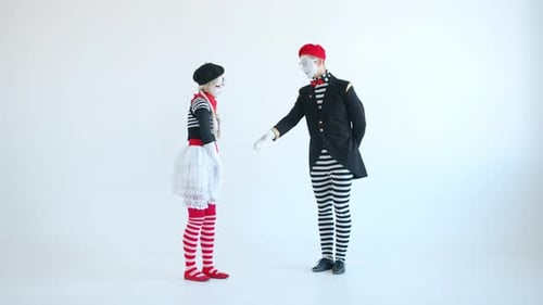 Mime Artists Performing an Elegant Dance Routine