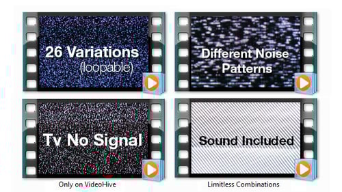 Digital Glitch and Static Noise TV Effects Pack