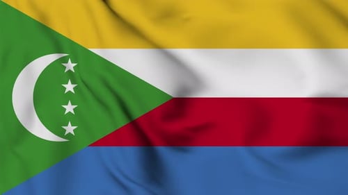Comoros Flag Waving Seamless Loop Animation