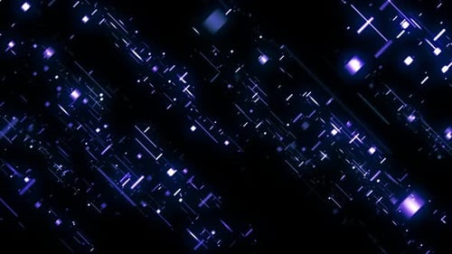 Abstract Futuristic Background of Glowing Purple Data Grid