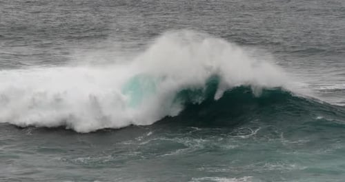 Waves in Atlantic Ocean, Porto Moniz, Madeira Island Portugal, Slow Motion 4K