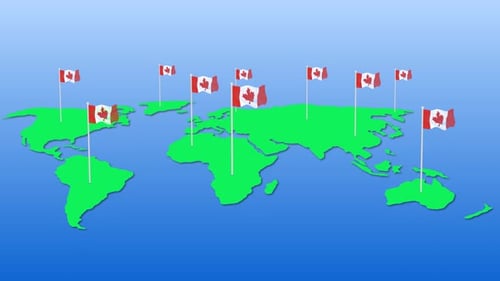 Global Canadian Presence on Animated World Map