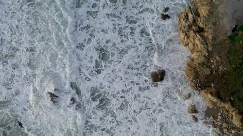 Epic Storm Texture at Sea Filmed on a Drone in the Sunset
