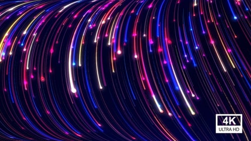 Bunte gekrümmte Linienstrahlen 4K