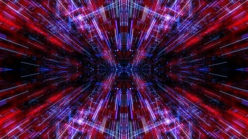 Abstract digital virtual city with technology and connection. 3D render 4K loop