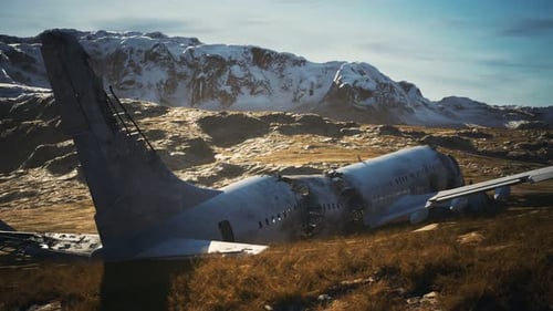 Flugzeug ist auf einem Berg abgestürzt
