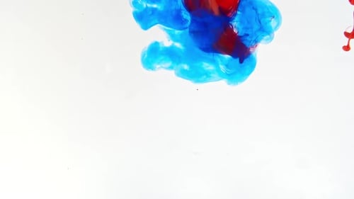 Red and Blue Ink Cloud Collision