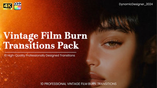 Vintage Film Burn Transitions Pack Apple Motion Final Cut