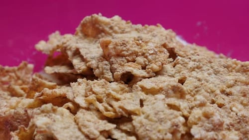 Appetizing Corn Flakes Cereal Pile Close Up