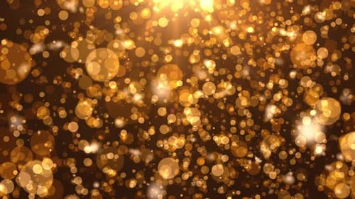 Golden Sparkling Bokeh Particles Seamless Loop Background