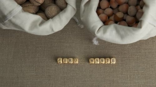 Walnuts and Hazelnuts in Reusable Bags