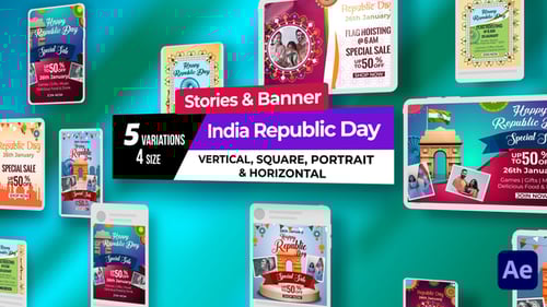 Indian Republic Day Stories and banners