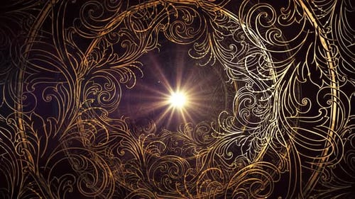 Elegant Golden Ornate Swirling Decorative Loop Animation