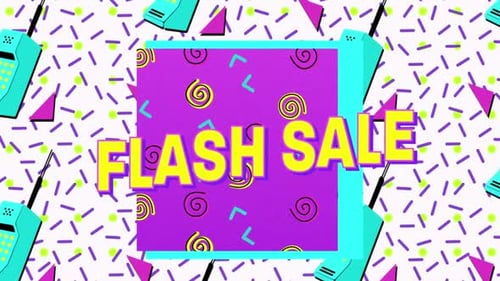 Retro 90s Flash Sale Text Reveal Animation