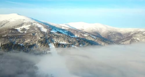 Aerial Shot of Majestic Sunrise in the Mountains