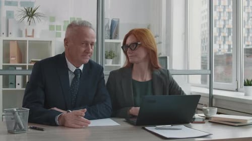 Corporate Meeting in Modern Office with Interviewee