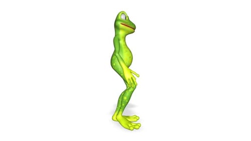 Frosch Walking Side Looped Weißer Hintergrund