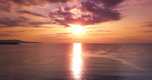 sunset morning ocean dark beach view clouds golden hour