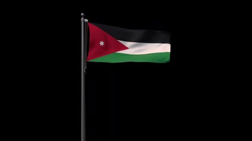 Realistic Jordan Flag Waving Animation