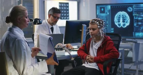 Boy Undergoing EEG Brain Test