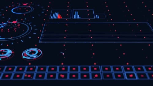 Futuristic HUD Interface with Data Visualization Elements