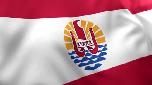 Waving Flag of French Polynesia Animation