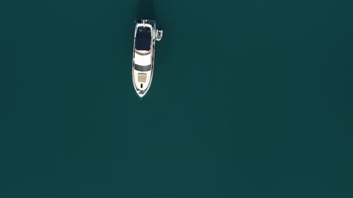 Aerial Yacht on Calm Sea