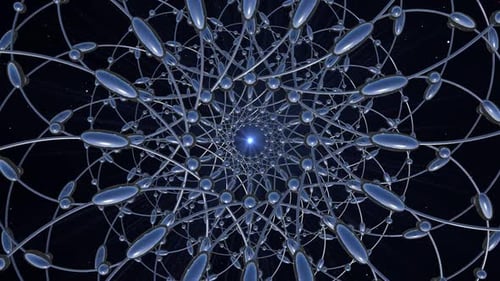 Futuristic Abstract Network Tunnel Seamless Loop Background