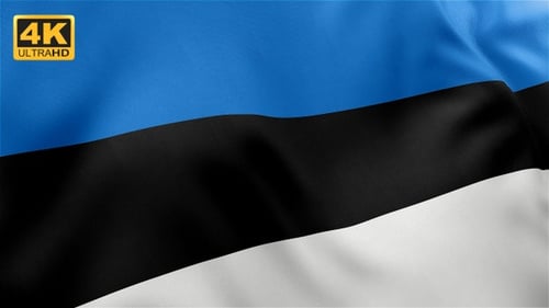 Realistic Waving Estonian Flag Seamless Loop Animation