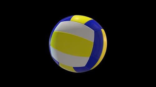 Seamless Loop 3D Rotating Volleyball Sports Ball