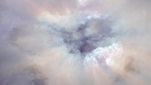 Flying Through Dreamy Ethereal Clouds Background