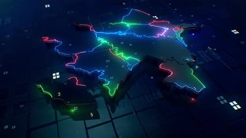 Karte von Aserbaidschan 4k Loop