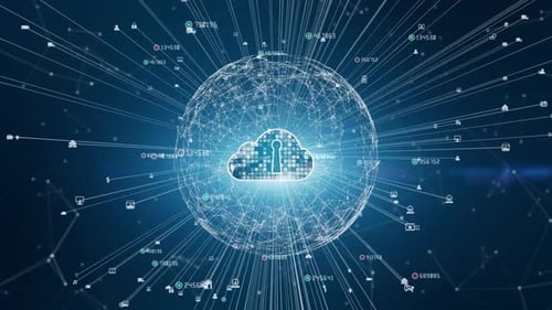 Secure Cloud Network Animation with Digital Data Flow