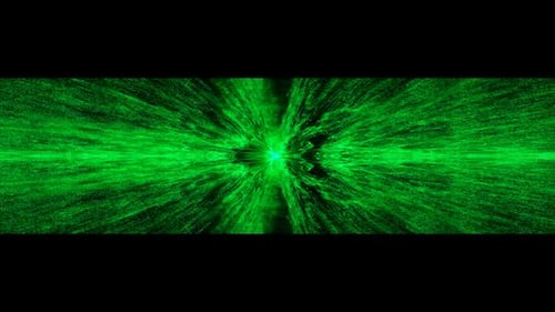 Ultrabreite Schleife mit grünen Partikeln