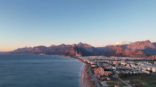 The City at The Foot of the Mountains Antalya Turkey Aerıal Vıew 4 K