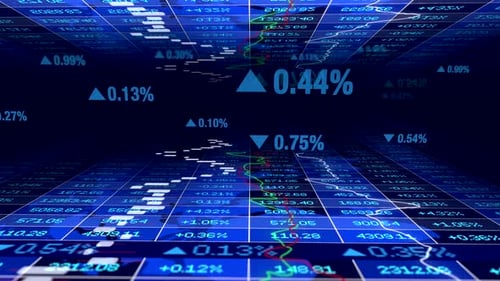 Digital Financial Stock Market Data Grid Background Animation