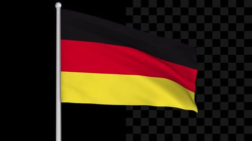 Waving German Flag on Pole