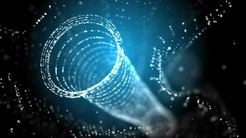 Futuristic Looping Glowing Particle Tunnel Background