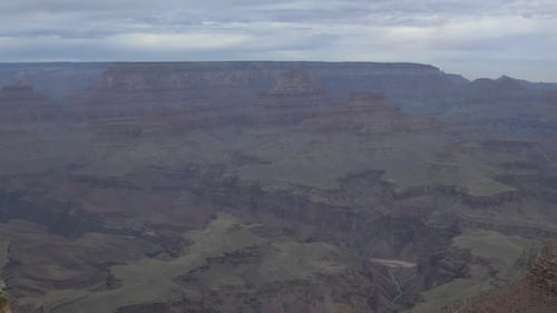 Aerial view of Grand Canyon on a cloudy day
