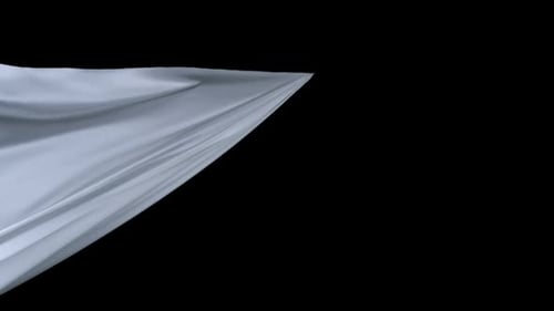 Abstract Billowing White Fabric on Black Background