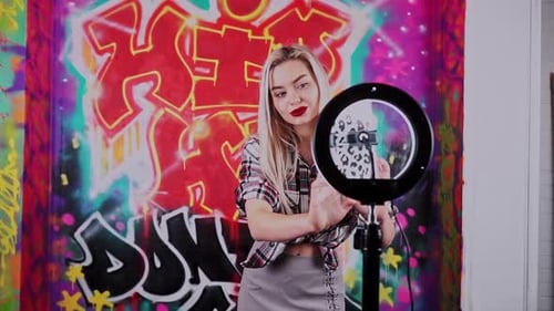 Cute Sexy Girl Dancing Tik Tok in Studio