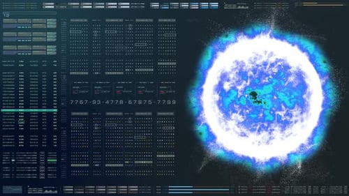 Simulateur d'énergie de fusion nucléaire HUD futuriste