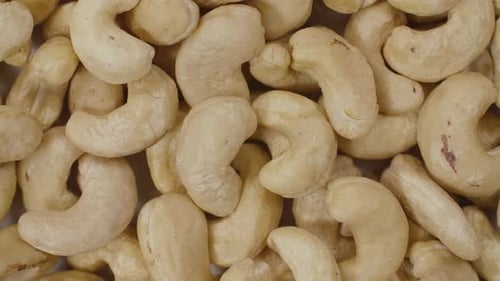 Overhead Close Up of Pile of Cashews