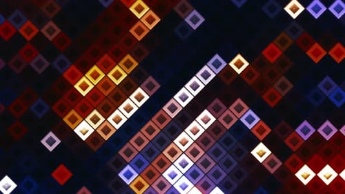 Abstract square pixel mosaic illustration, seamless loop